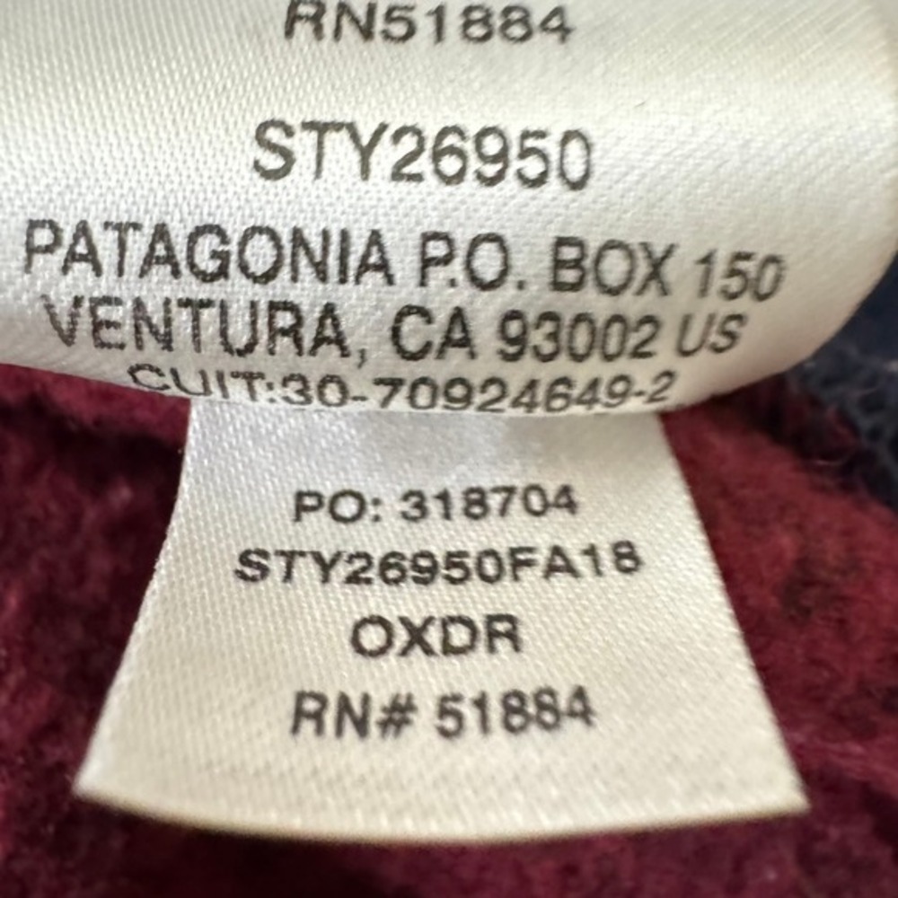 Patagonia Women's Woolyester Fleece Pullover Jacket Oxide Red Size Medium - Picture 9 of 9